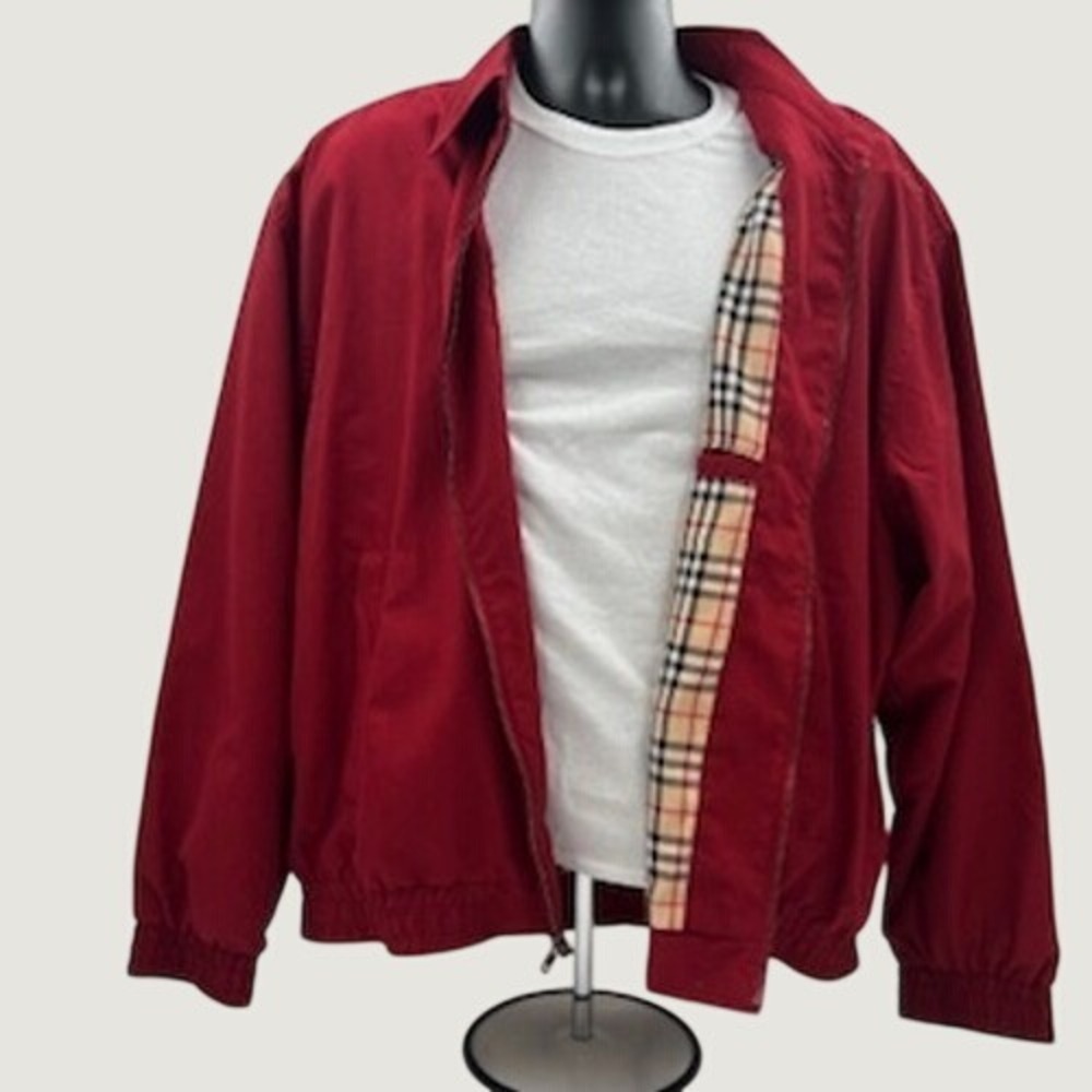Technology That Yields‎ Mens XL pioneer Harrington Jacket Red Plaid Lined Bomber